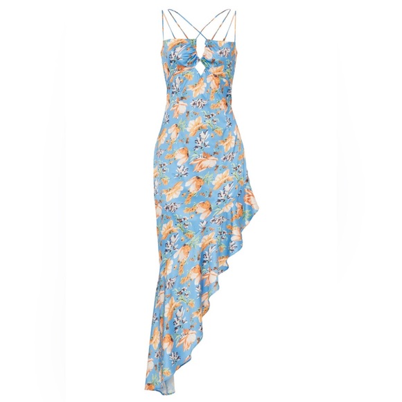 Nookie Simone Cut Out Dress in Blue Medium Womens Long‎ Gown - Picture 6 of 9
